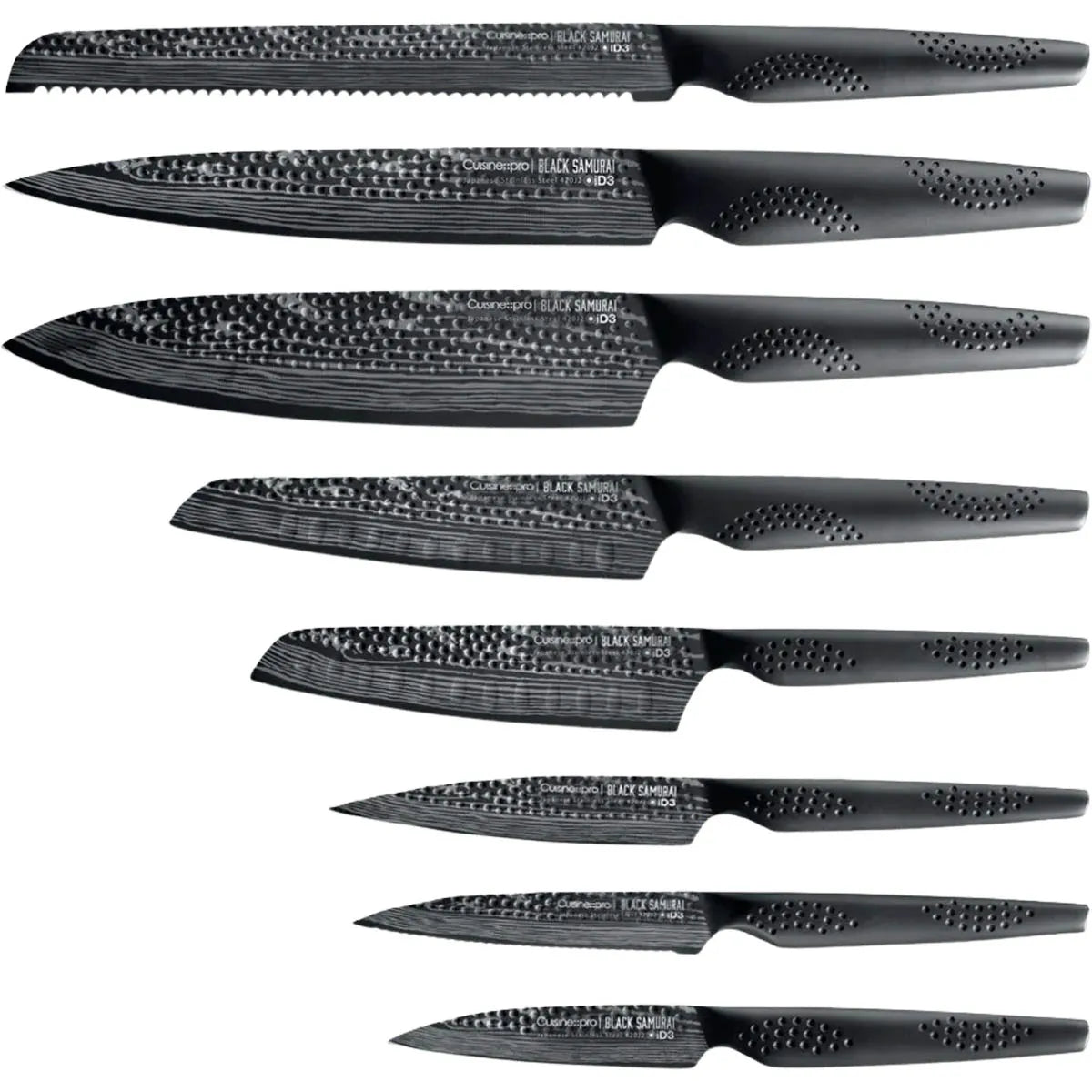 Id3 Black Samurai Egg Knife Block 9PC