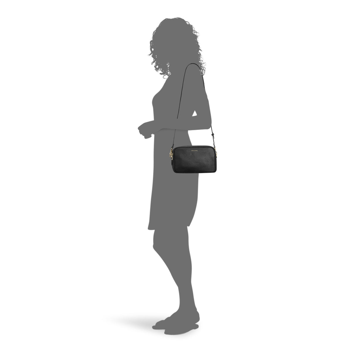 Gala / Leather Double-Zip Shoulder Bag