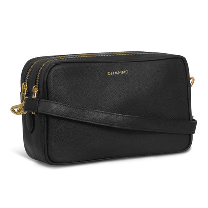 Gala / Leather Double-Zip Shoulder Bag