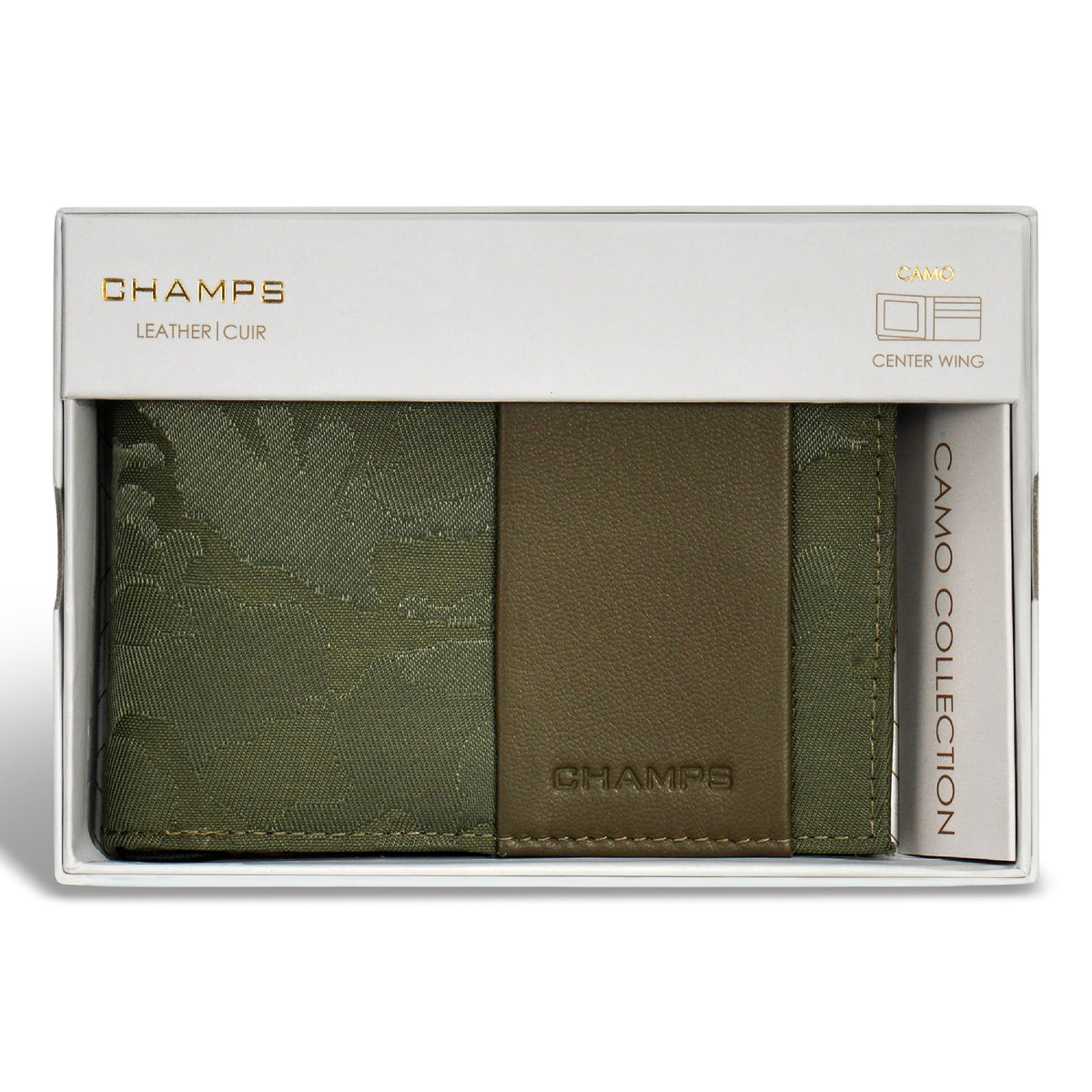 Camo / Leather Center Wing Wallet