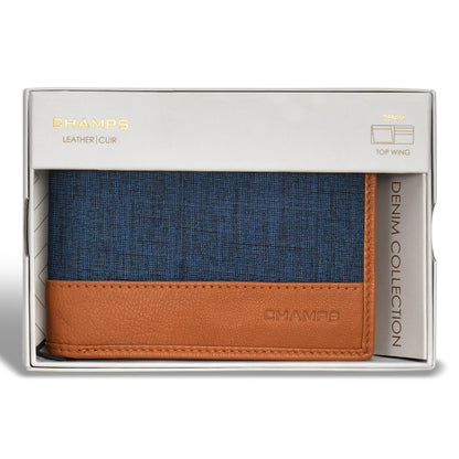 Denim / Leather Top Wing Wallet