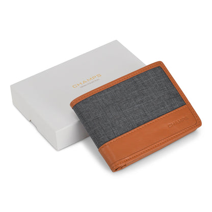 Denim / Leather Zip Around Wallet