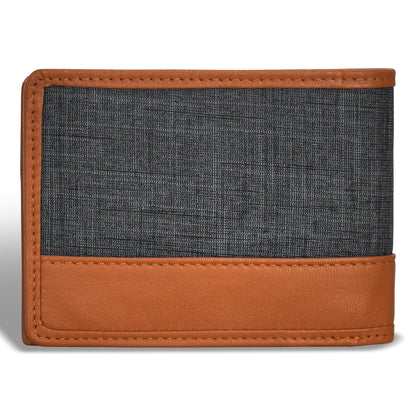 Denim / Leather Zip Around Wallet