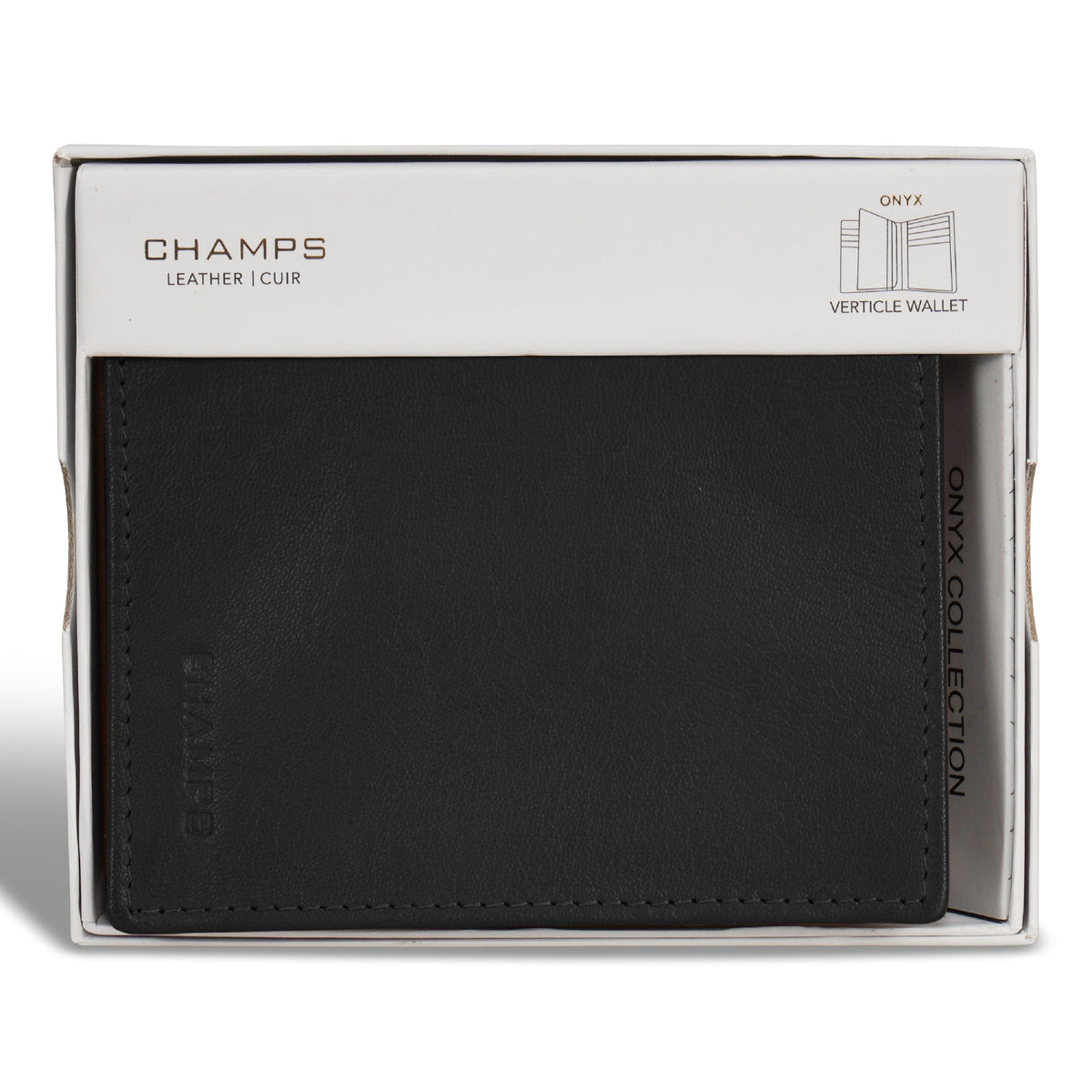 Onyx / Leather Vertical Wallet