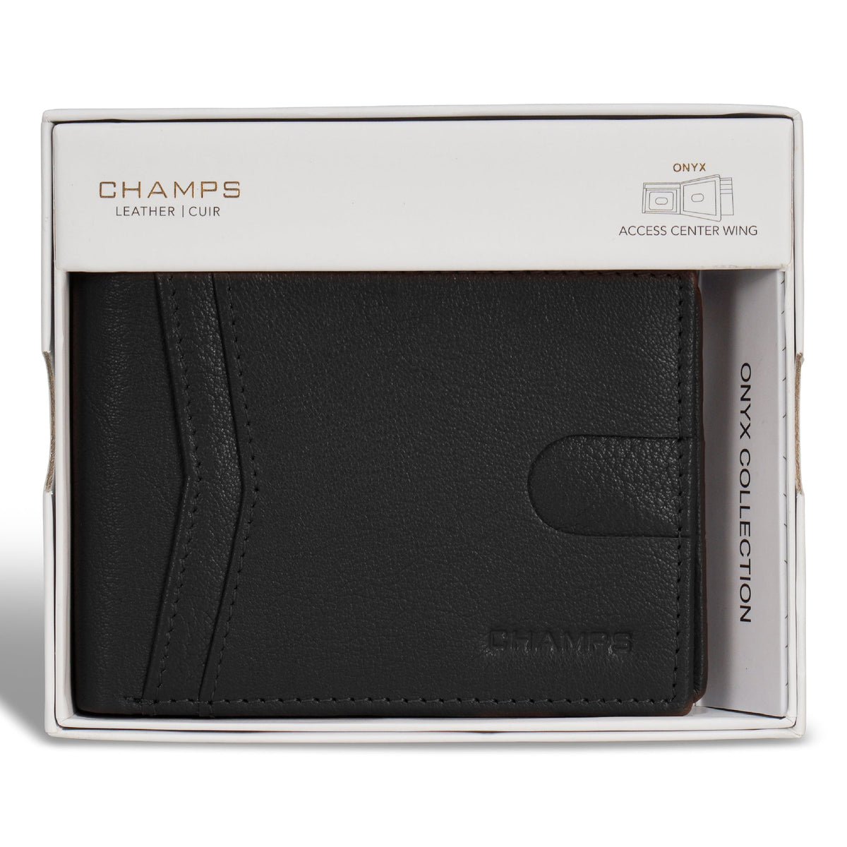 Onyx / Leather Access Center Wing Wallet