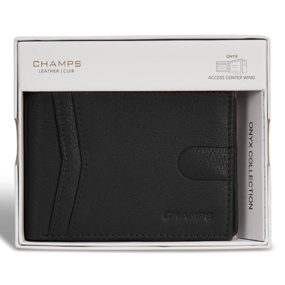 Onyx / Leather Access Center Wing Wallet