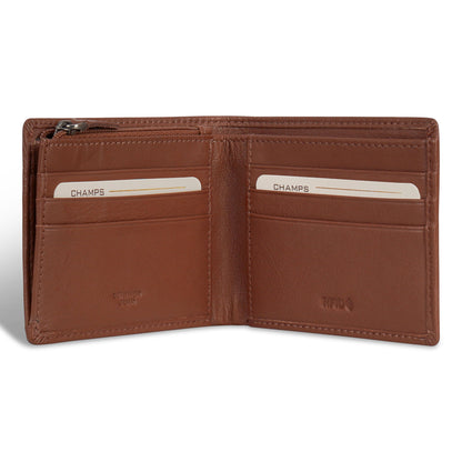 Onyx / Leather Zip Bi-Fold Wallet