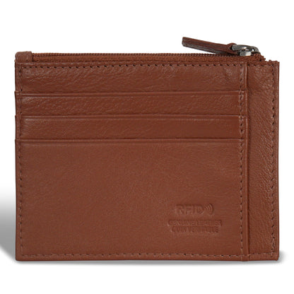 Onyx / Leather Zip Card Case