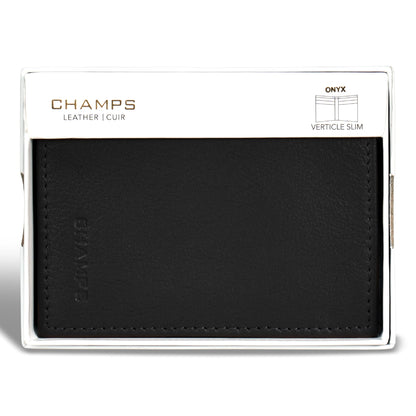 Onyx / Leather Vertical Slim Wallet