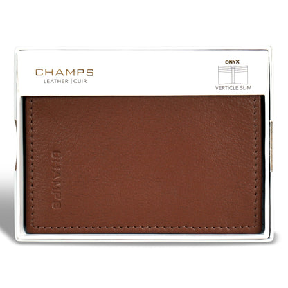 Onyx / Leather Vertical Slim Wallet