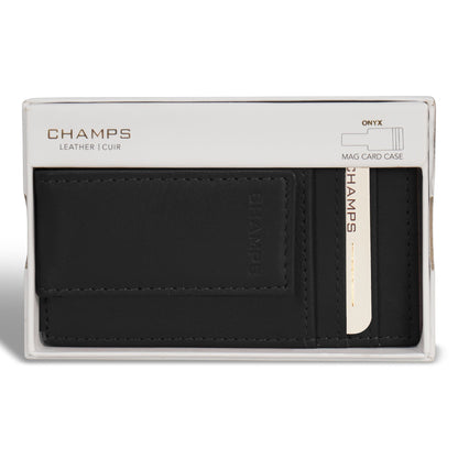 Onyx / Leather Mag Card Case