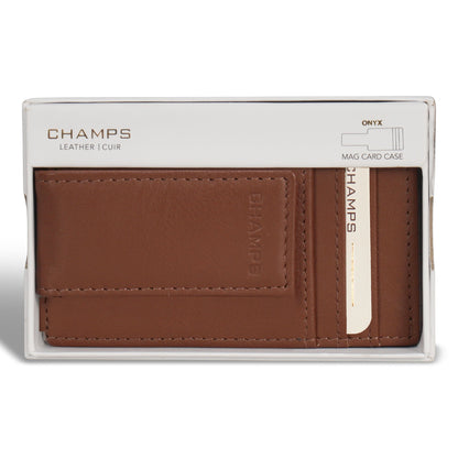 Onyx / Leather Mag Card Case