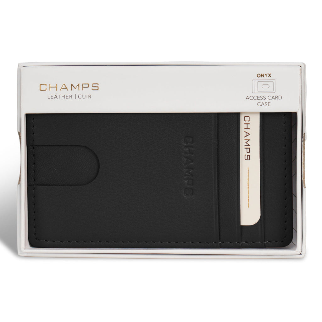 Onyx / Leather Access Card Case