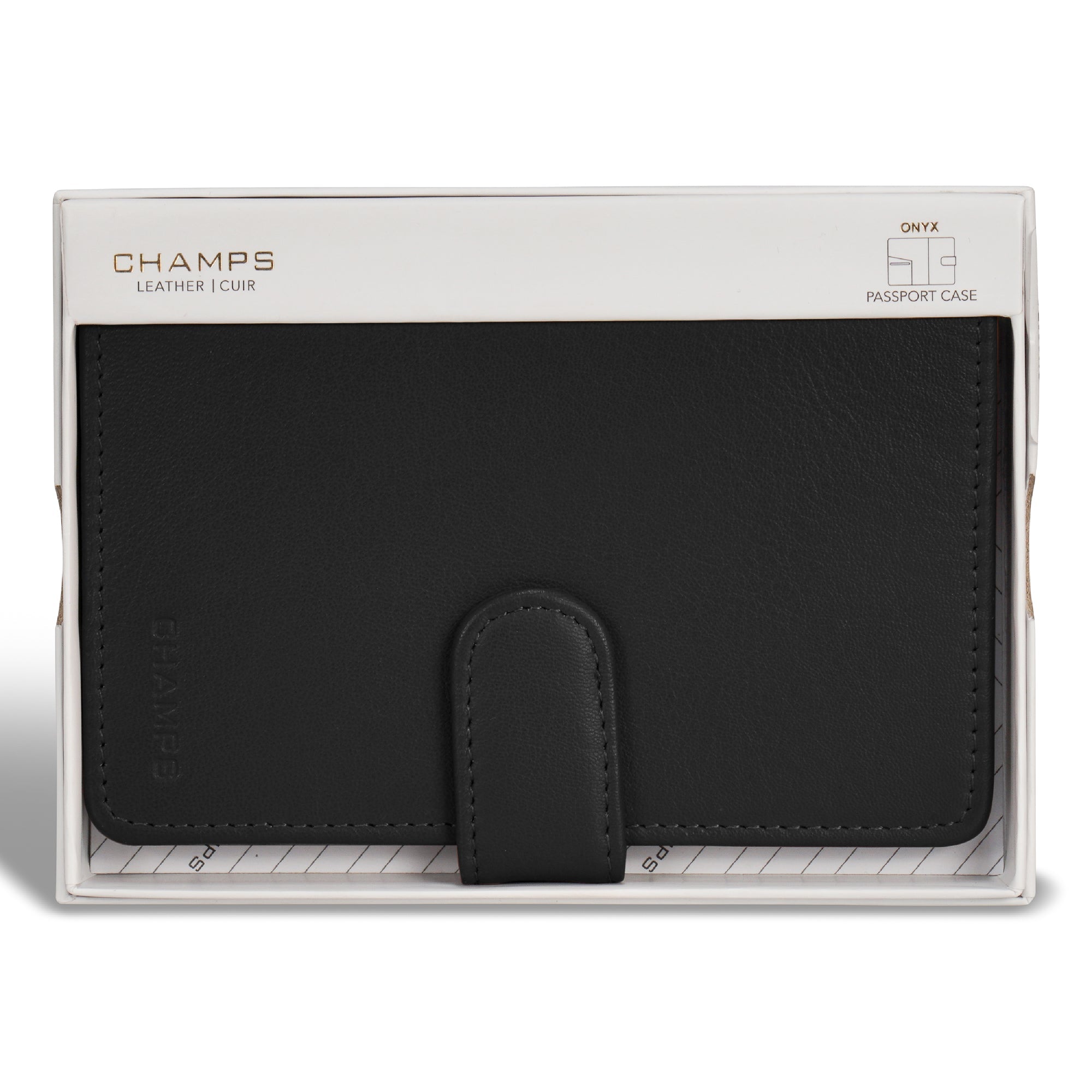 Onyx / Leather Passport Case