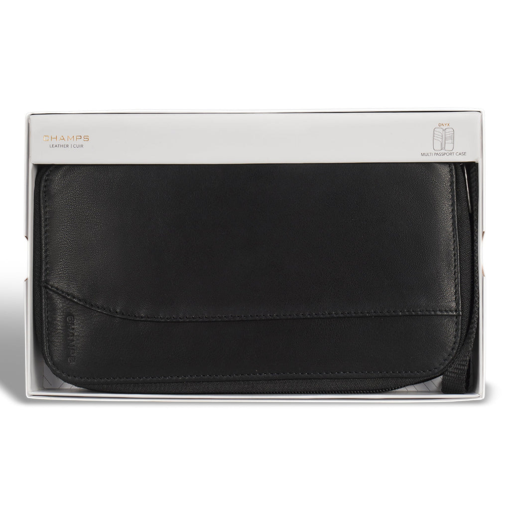 Onyx / Leather Multi Passport Case