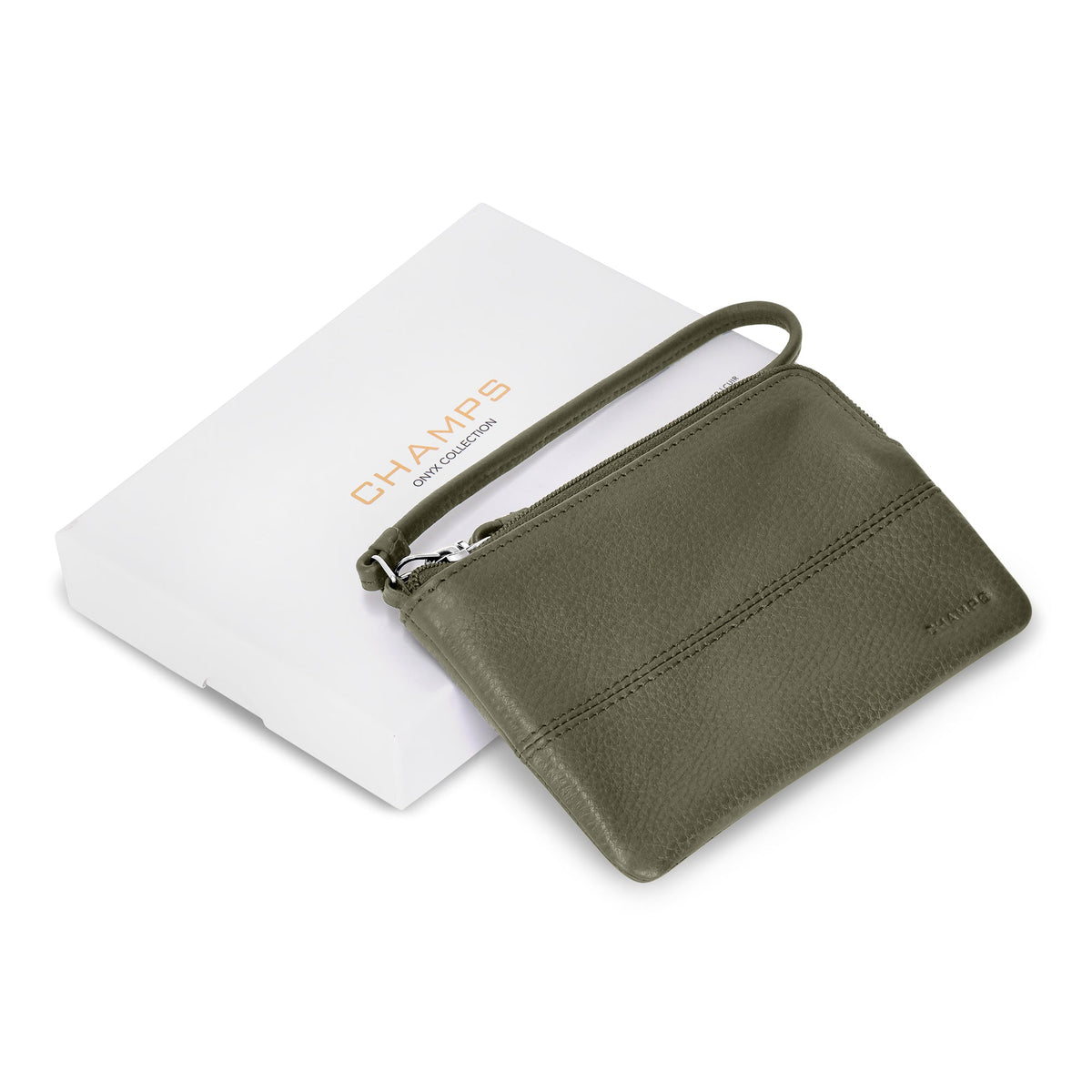 Onyx / Leather Wristlet