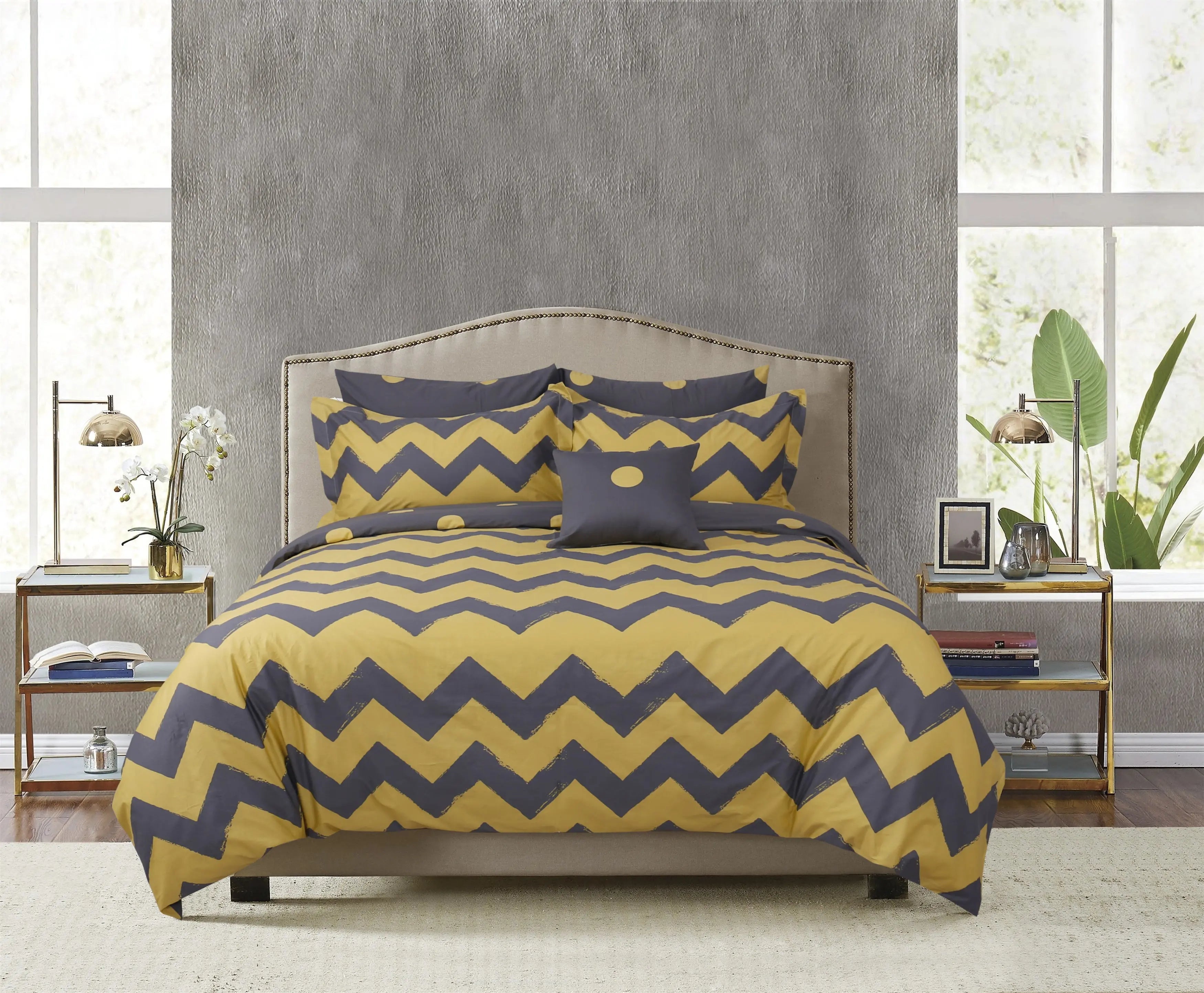 Wonder Home 100% Cotton Printed Travis 4 Piece Duvet Cover Set - King