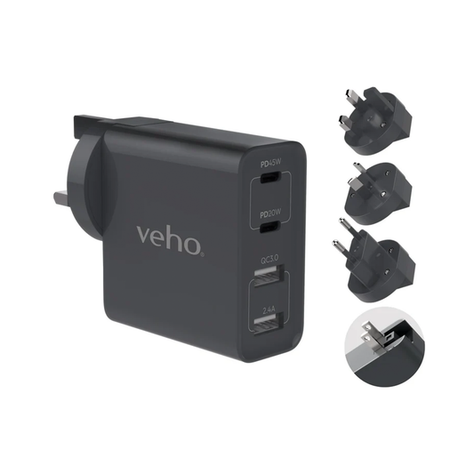Veho Ta-45 Multi Region Universal Usb Charger Plug Adapter