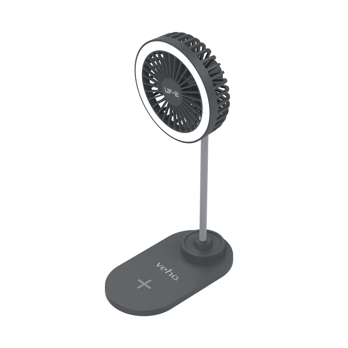 Veho Uf-2 3-in-1 Desktop Station - Usb Fan/Qi Wireless Desktop Charger/Led Lamp
