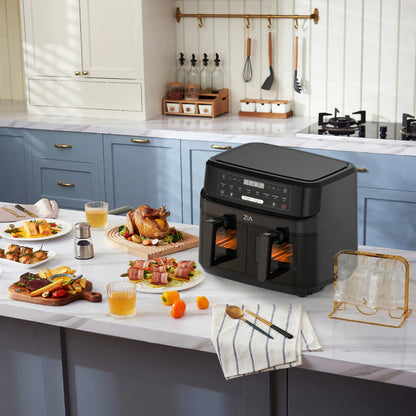 ZIA 8-1 SmartCrisp Duo Basket Air Fryer – 9L