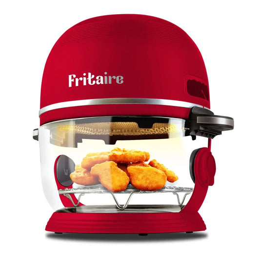 Fritaire Self-Cleaning Glass Bowl Air Fryer - Red