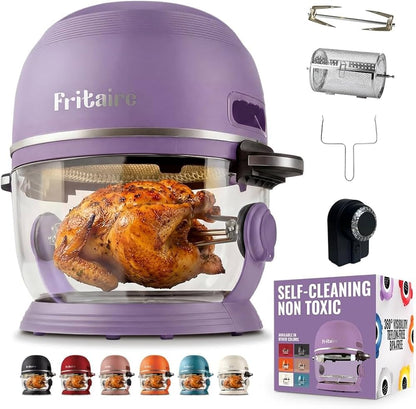 Fritaire Self-Cleaning Glass Bowl Air Fryer - Purple